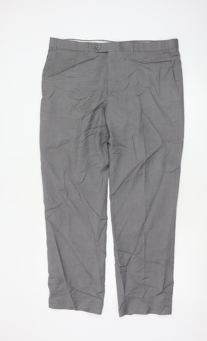 Marks and Spencer Men’s Grey Wool Dress Pants 38W 31L Regular Fit