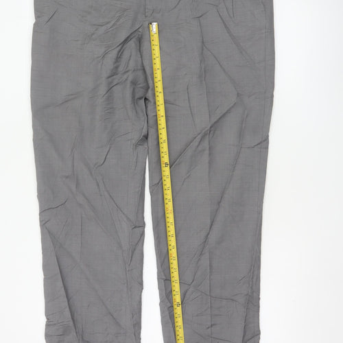 Marks and Spencer Men’s Grey Wool Dress Pants 38W 31L Regular Fit
