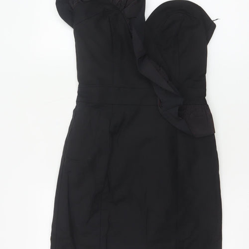 French Connection Women's Black Size 8 One Shoulder Bodycon Party Dress