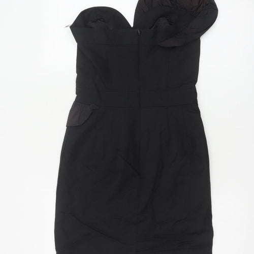 French Connection Women's Black Size 8 One Shoulder Bodycon Party Dress