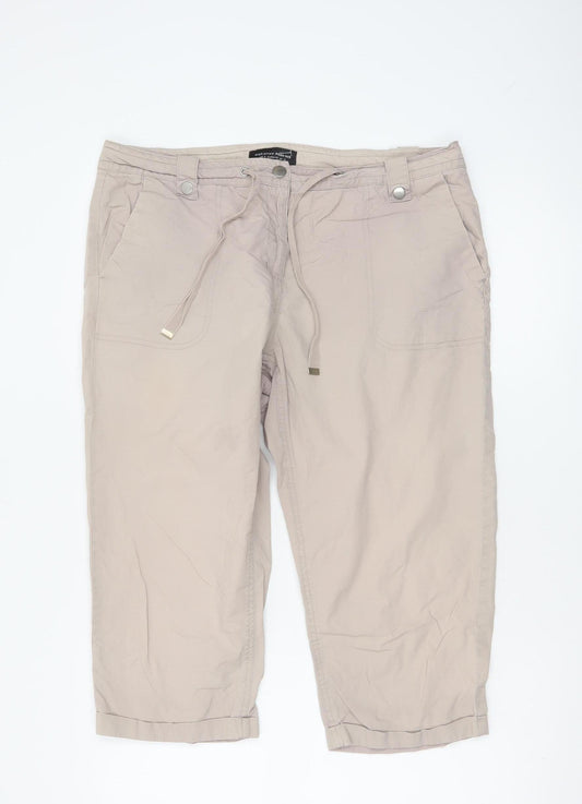 Dorothy Perkins Women’s Beige Cargo Shorts Size 14 Cotton Drawstring
