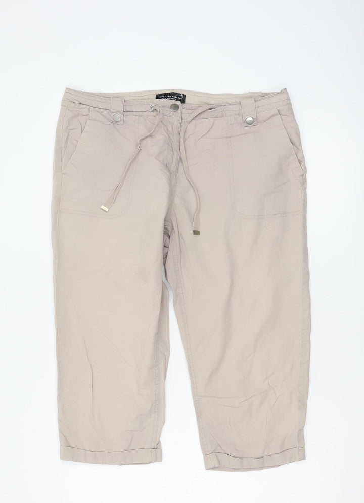 Dorothy Perkins Women’s Beige Cargo Shorts Size 14 Cotton Drawstring