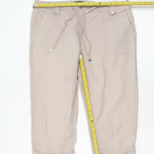 Dorothy Perkins Women’s Beige Cargo Shorts Size 14 Cotton Drawstring