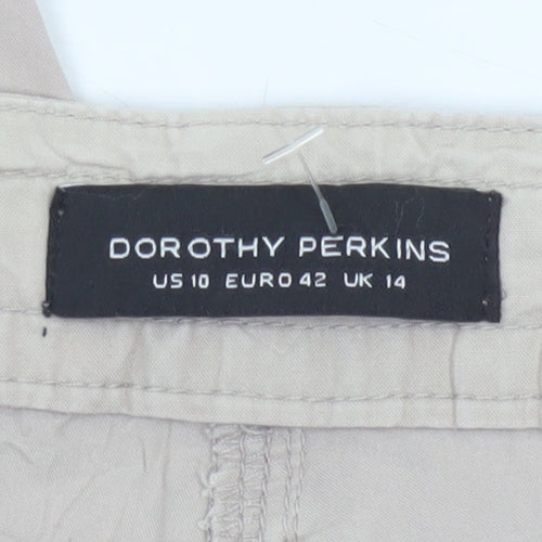 Dorothy Perkins Women’s Beige Cargo Shorts Size 14 Cotton Drawstring