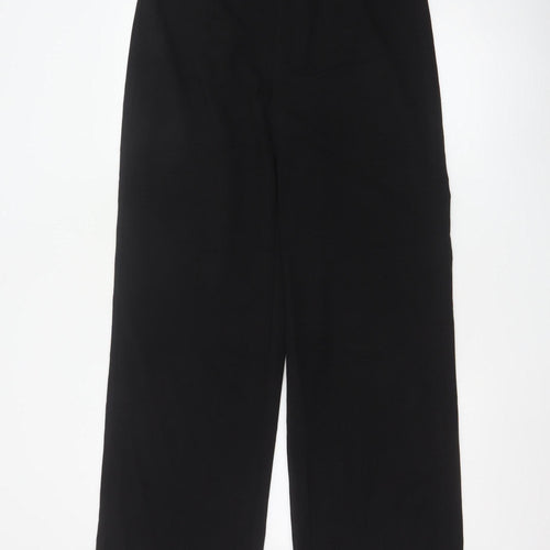Pull & Bear Women’s Black Wide-Leg Trousers Size 16 Stretch