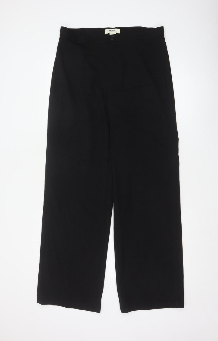 Pull & Bear Women’s Black Wide-Leg Trousers Size 16 Stretch