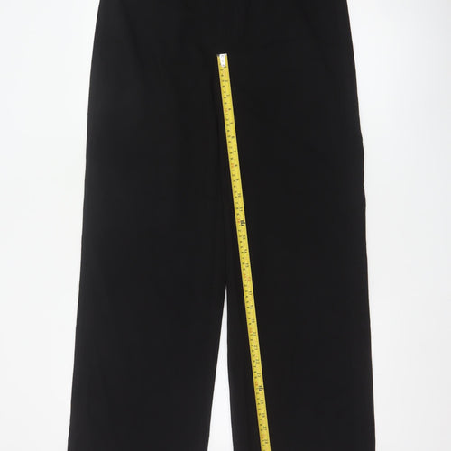 Pull & Bear Women’s Black Wide-Leg Trousers Size 16 Stretch