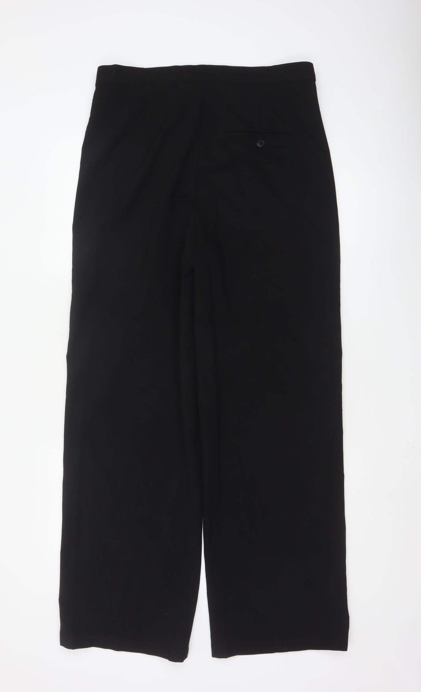 Pull & Bear Women’s Black Wide-Leg Trousers Size 16 Stretch