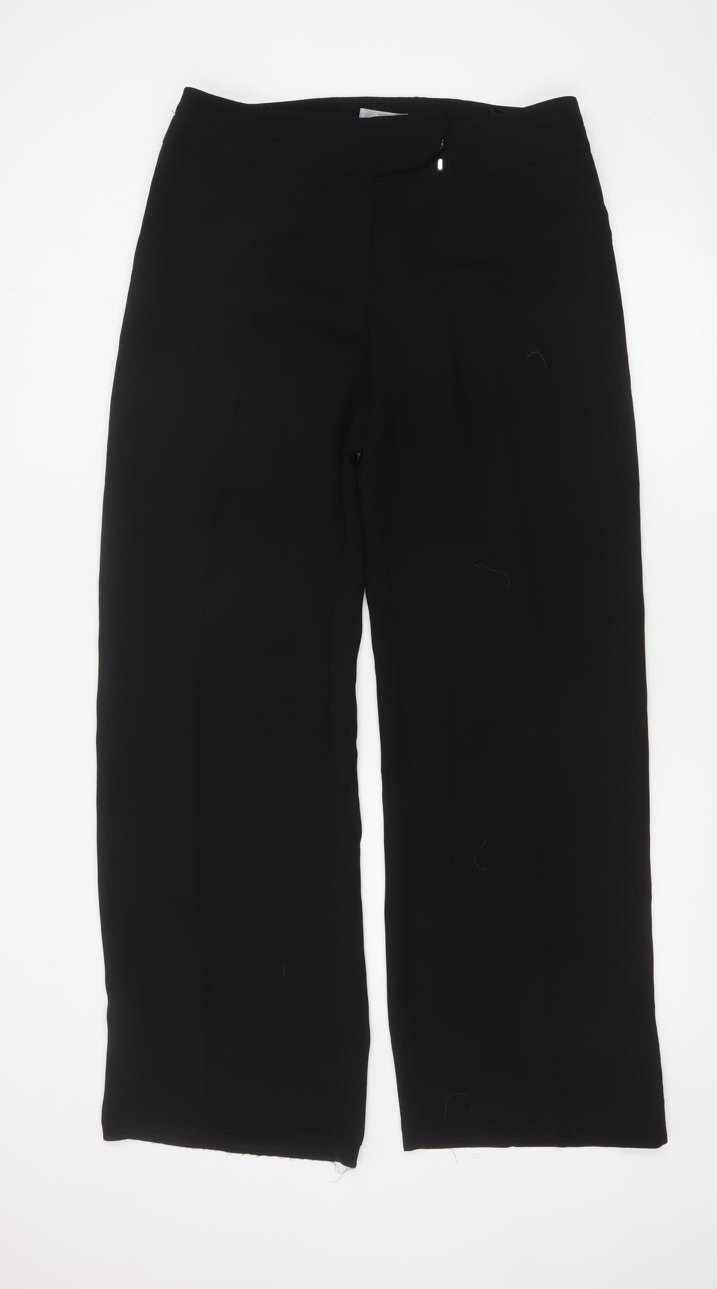 Marks and Spencer Women Black Size 14 Tall Straight Leg Trousers