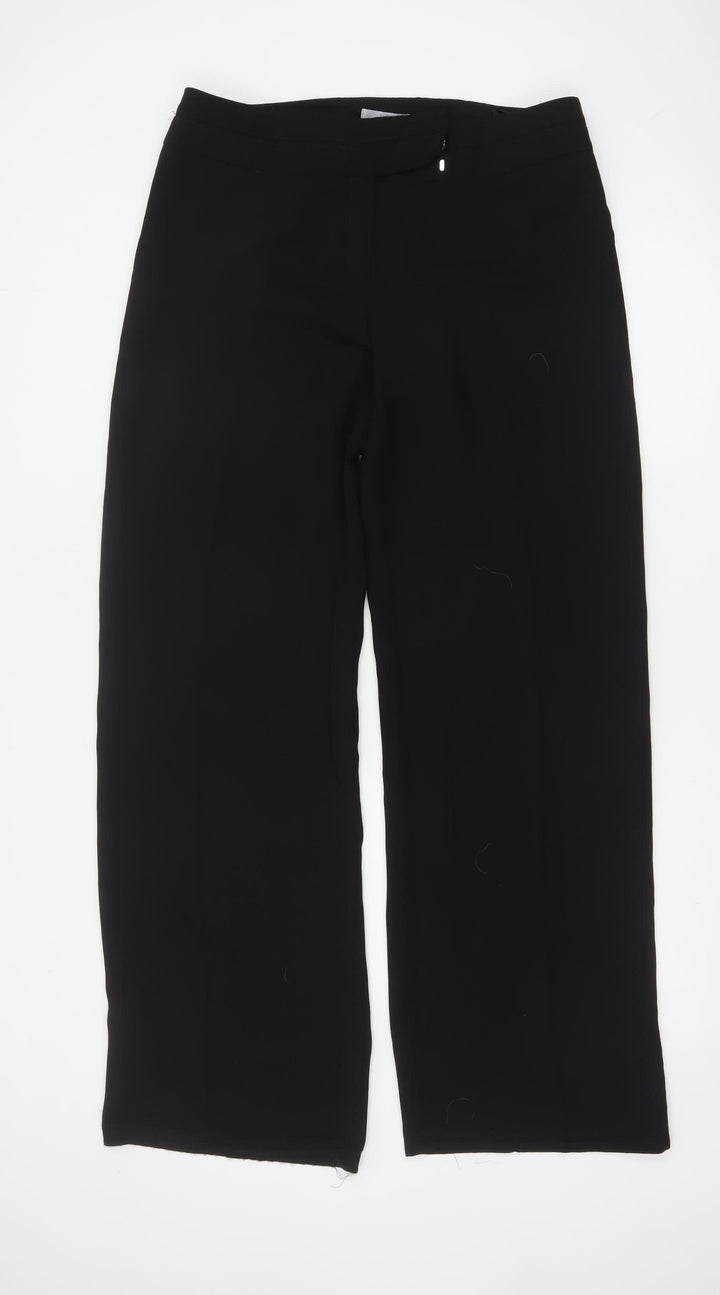Marks and Spencer Women Black Size 14 Tall Straight Leg Trousers