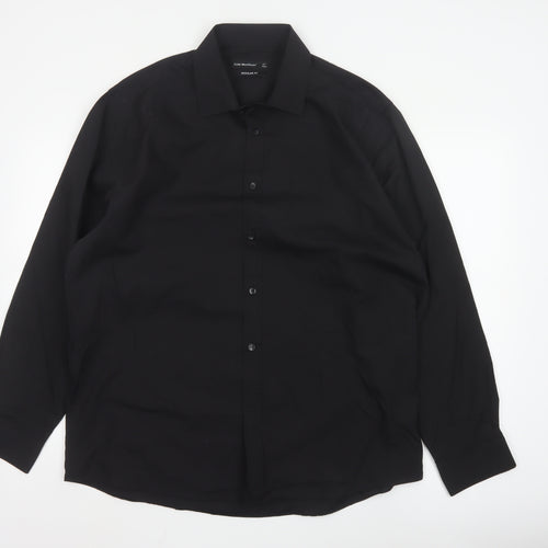 Cedar Wood State Men's Black Regular Fit Long Sleeve Button-Up Shirt 17in
