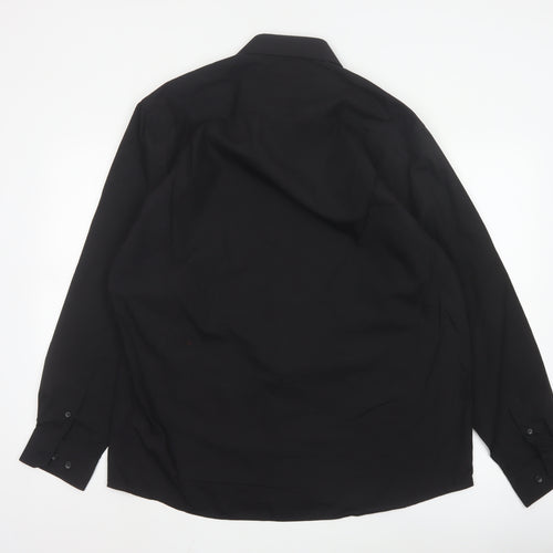 Cedar Wood State Men's Black Regular Fit Long Sleeve Button-Up Shirt 17in