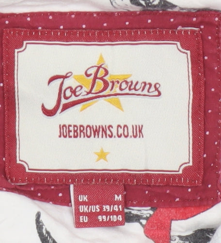 Joe Browns Men's White Stag Print Cotton Long Sleeve Shirt Size M