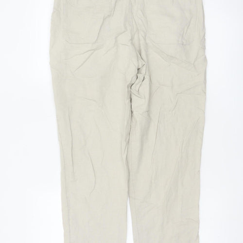 Marks and Spencer Men's Beige Linen Blend Chino Trousers 32W 31L Regular Fit