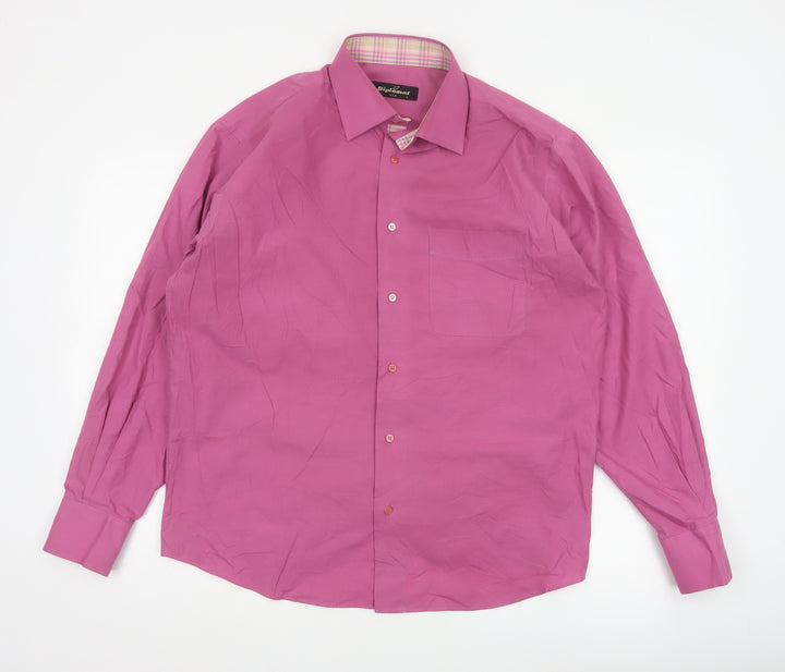 Diplomat Men’s Pink Long Sleeve Cotton Blend Button-Up Shirt L