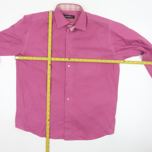 Diplomat Men’s Pink Long Sleeve Cotton Blend Button-Up Shirt L