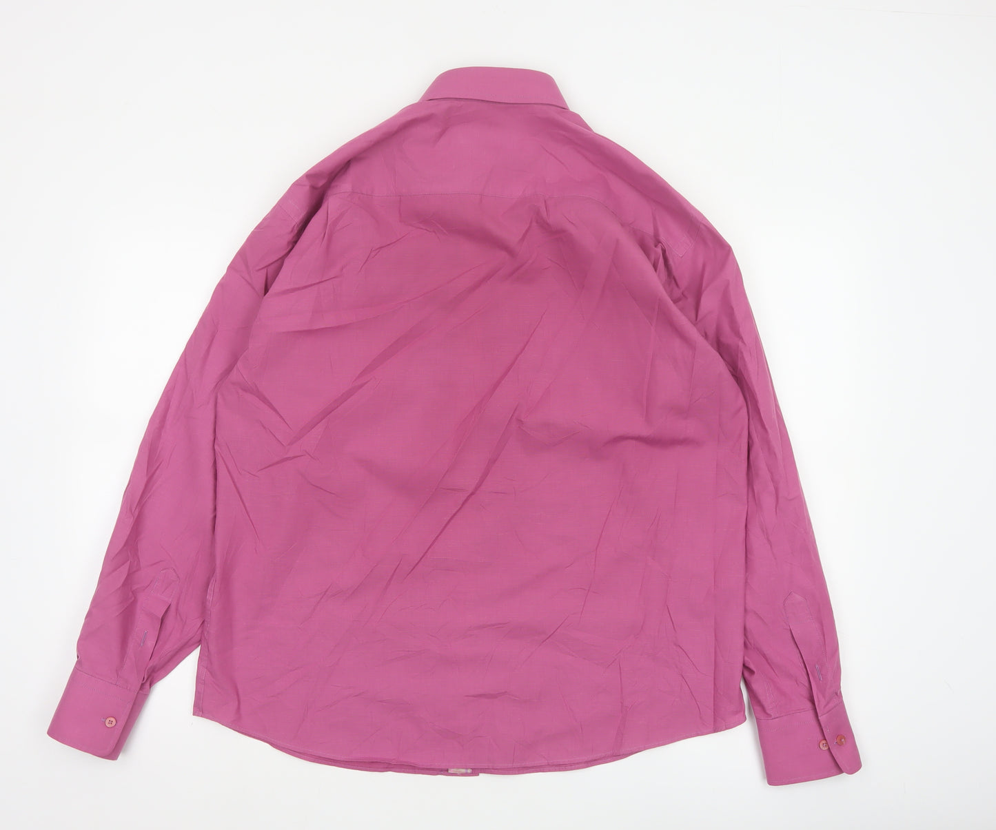 Diplomat Men’s Pink Long Sleeve Cotton Blend Button-Up Shirt L