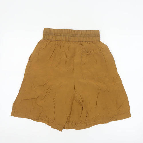 DKNY Women Brown XS Paperbag Shorts Lightweight Viscose Drawstring