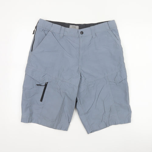 Marks and Spencer Men's Blue Cargo Shorts Size 34 Regular Fit