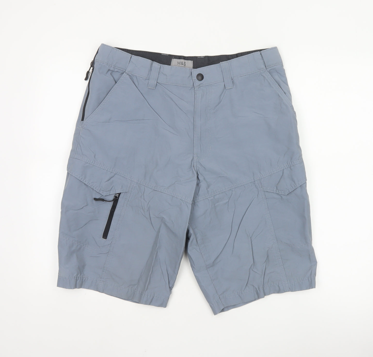 Marks and Spencer Men's Blue Cargo Shorts Size 34 Regular Fit
