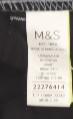 Marks and Spencer Men's Blue Cargo Shorts Size 34 Regular Fit