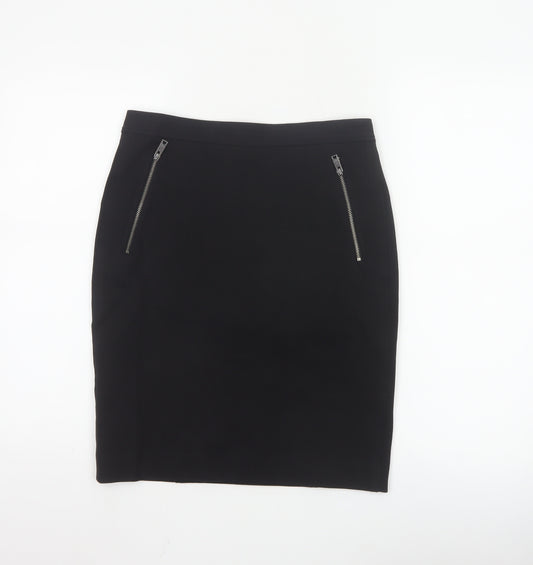 DKNY Womens Black Knee Length Pencil Skirt Size 6 Stretch