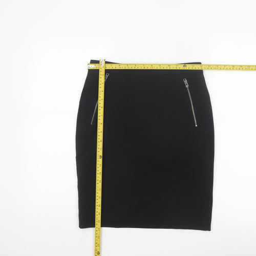 DKNY Womens Black Knee Length Pencil Skirt Size 6 Stretch