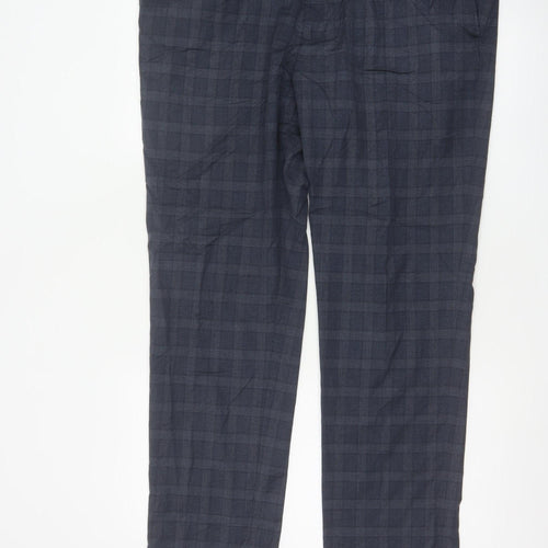 Next Men's Grey Check Regular Fit Business Trousers 38W 33L