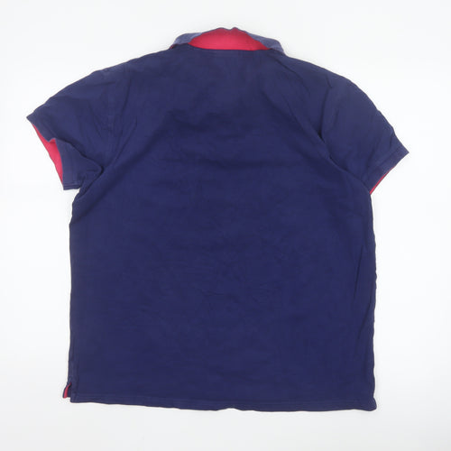 GANT Men's Blue Short Sleeve Polo Shirt XL Regular Fit Cotton