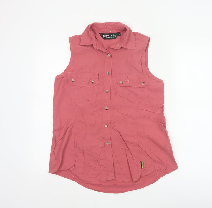 Craghoppers Women's Pink Sleeveless Collared Button-Up Shirt Size 12