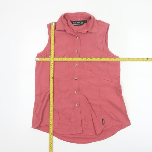 Craghoppers Women's Pink Sleeveless Collared Button-Up Shirt Size 12