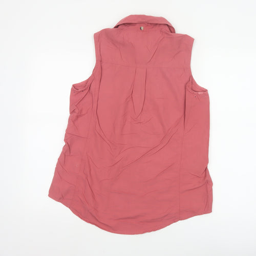 Craghoppers Women's Pink Sleeveless Collared Button-Up Shirt Size 12