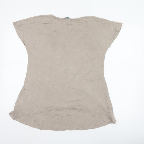 Marks and Spencer Women’s Beige Floral Petite T-Shirt UK 14