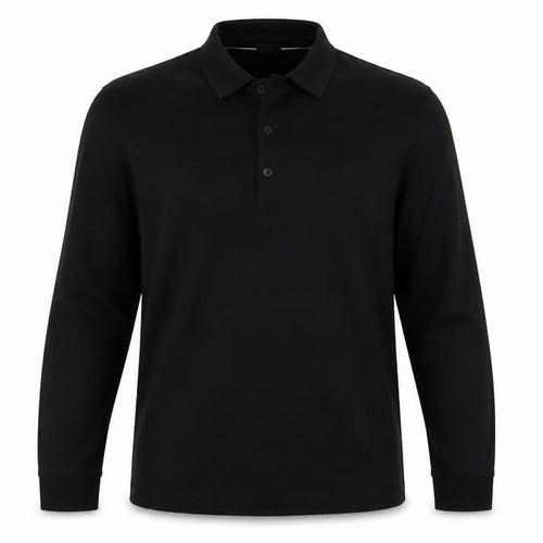 Hugo Boss Men's Black Long Sleeve Regular Fit Polo Shirt L