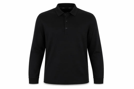 Hugo Boss Men's Black Long Sleeve Regular Fit Polo Shirt L