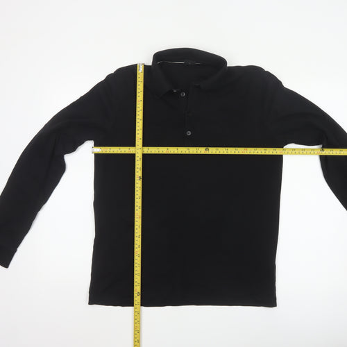 Hugo Boss Men's Black Long Sleeve Regular Fit Polo Shirt L