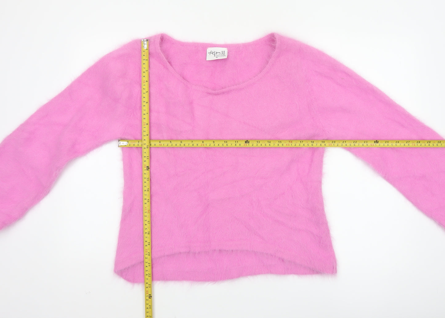 A Part Of Me Women Pink Cashmere Blend Long Sleeve Jumper Size 10