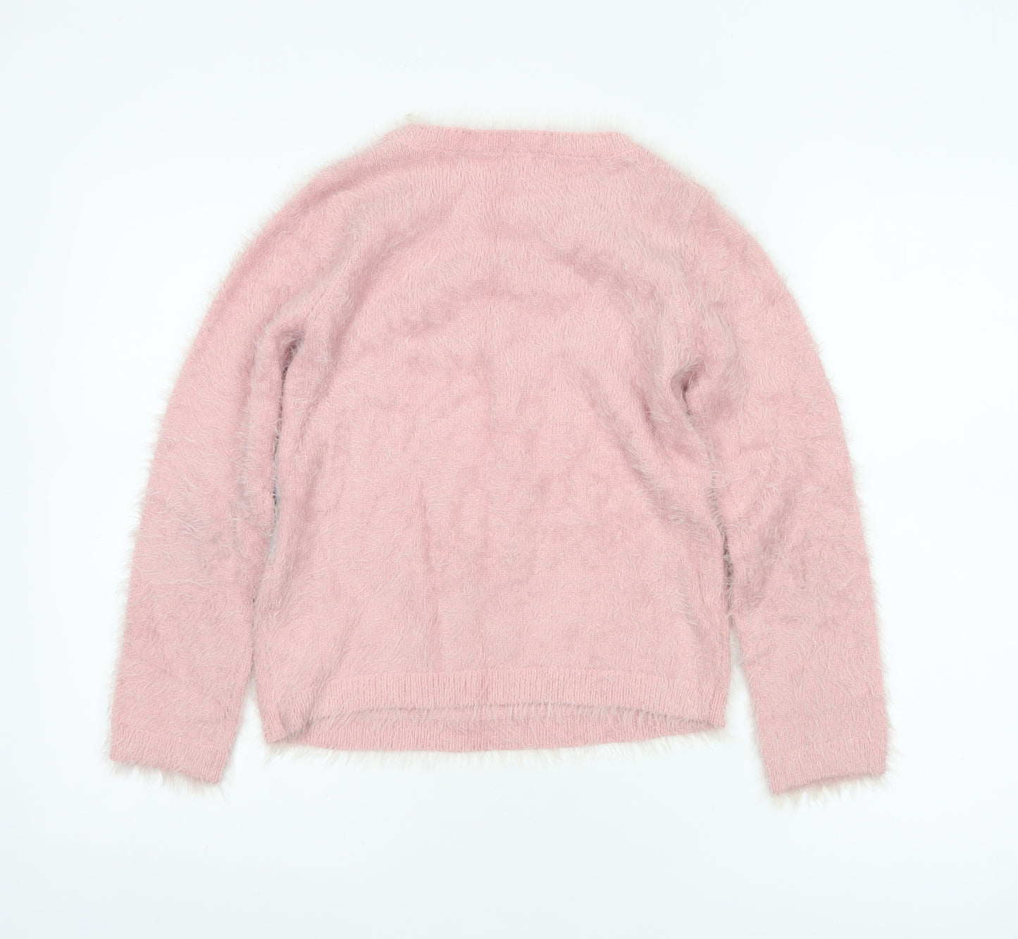 Monsoon Girls Pink Reindeer Sequin Christmas Pullover Jumper 12-13 Years