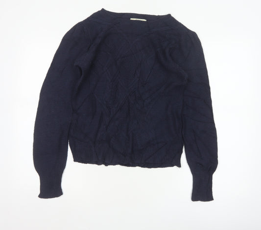 Oasis Women's Blue Cable-Knit Pullover Jumper Size M