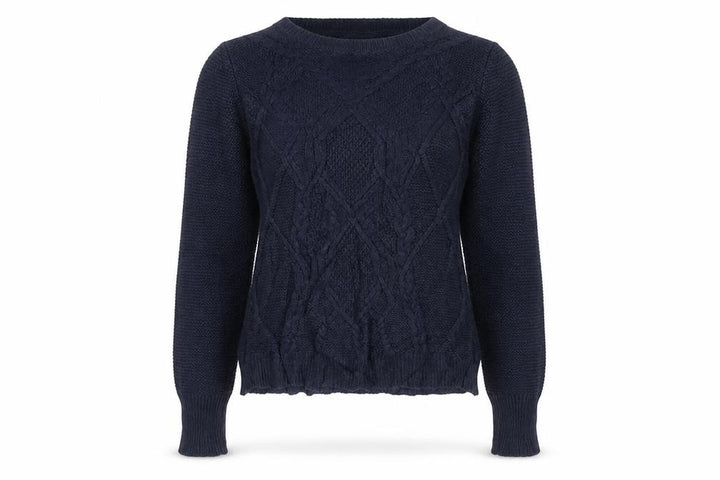 Oasis Women's Blue Cable-Knit Pullover Jumper Size M
