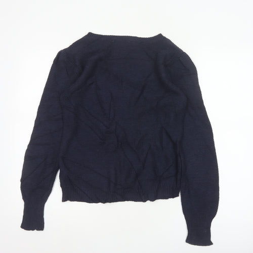 Oasis Women's Blue Cable-Knit Pullover Jumper Size M