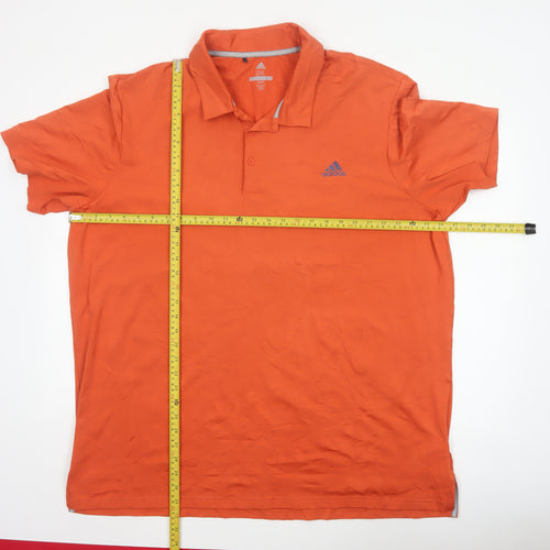 Adidas Men’s Orange 2XL Golf Polo Shirt Breathable Stretch
