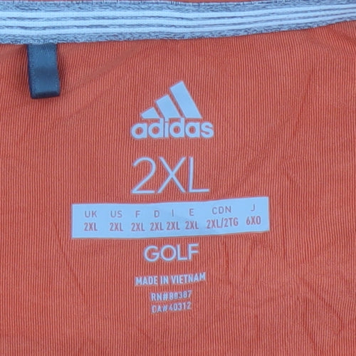 Adidas Men’s Orange 2XL Golf Polo Shirt Breathable Stretch