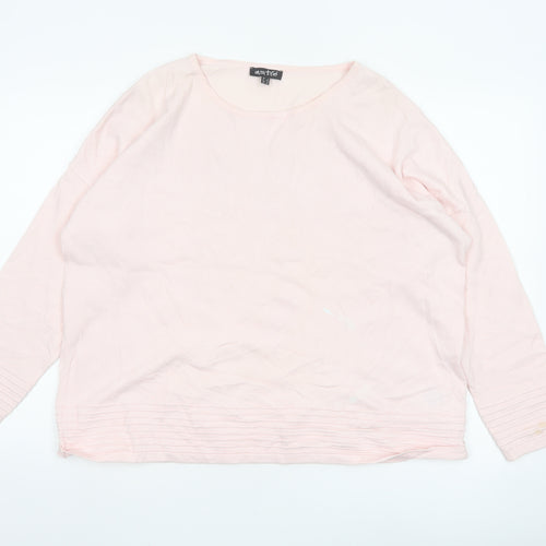 Marble Women Pink Long Sleeve Crew Neck Knit Pullover Jumper Size 16