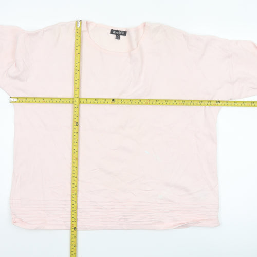 Marble Women Pink Long Sleeve Crew Neck Knit Pullover Jumper Size 16