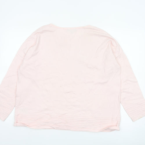 Marble Women Pink Long Sleeve Crew Neck Knit Pullover Jumper Size 16