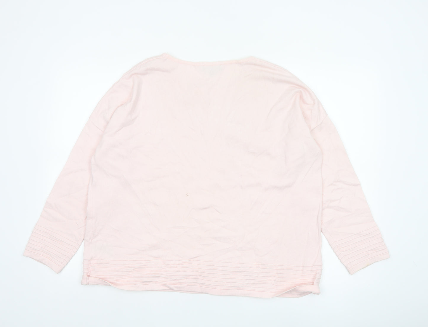Marble Women Pink Long Sleeve Crew Neck Knit Pullover Jumper Size 16