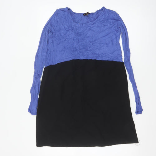 Phase Eight Womens Blue Black Colourblock Tunic Blouse XS