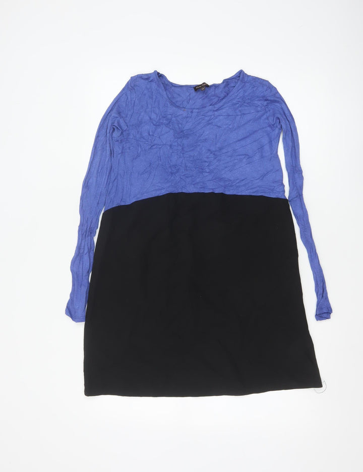 Phase Eight Womens Blue Black Colourblock Tunic Blouse XS