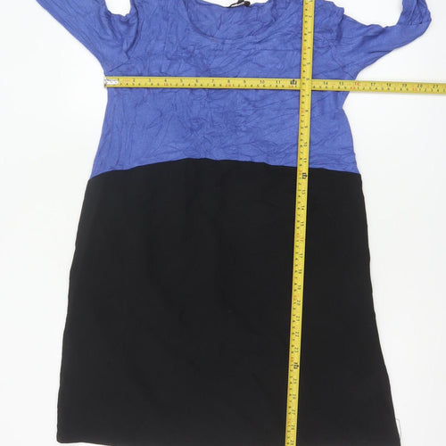Phase Eight Womens Blue Black Colourblock Tunic Blouse XS